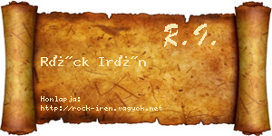 Röck Irén névjegykártya